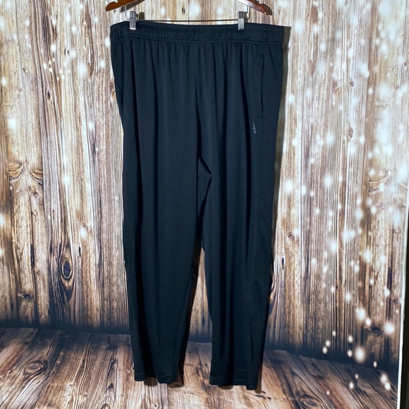 Reebok Men’s Black Sweatpants Wideleg Jogger Logo Zipper Pockets Size 2XL - Picture 1 of 9